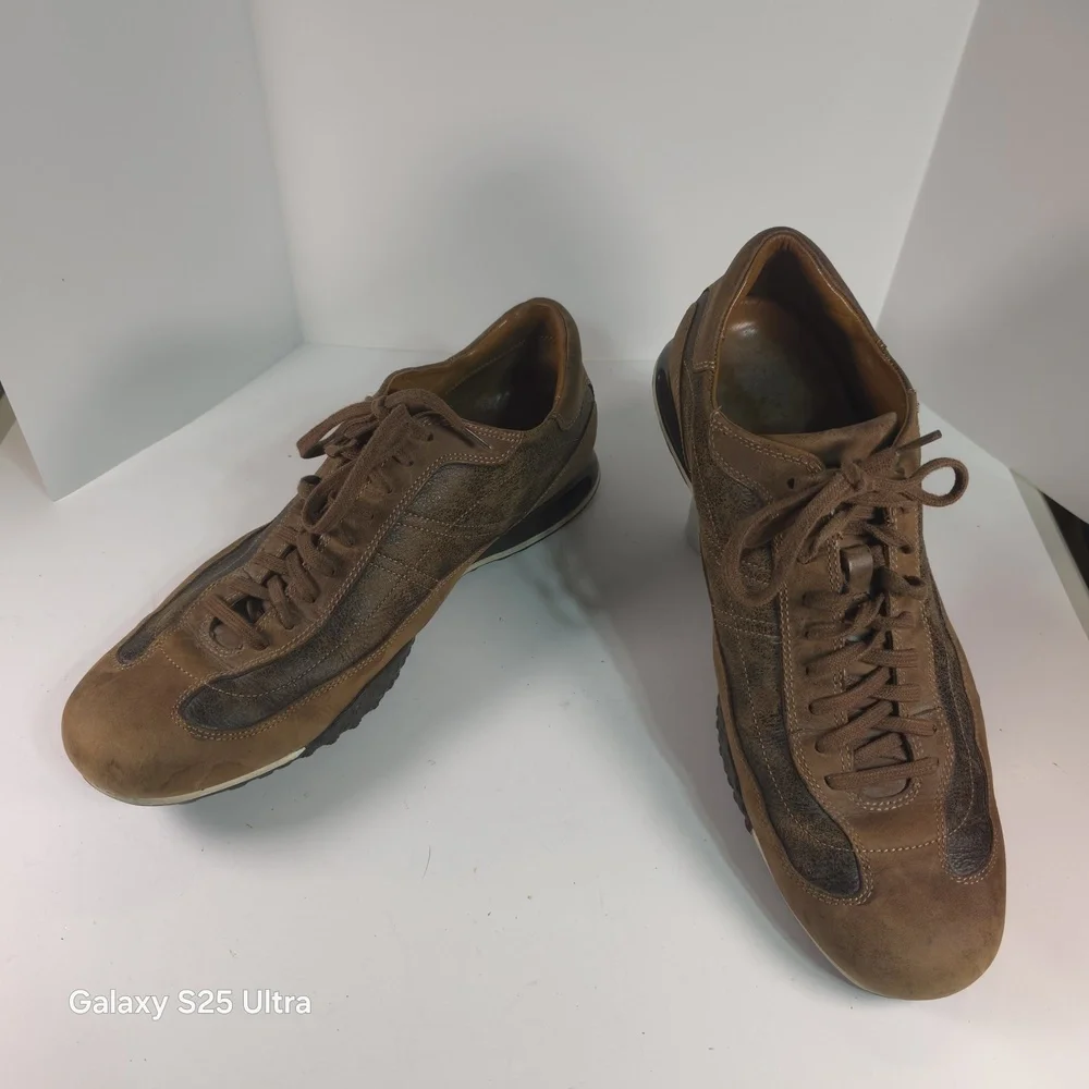 Cole Haan Lace Up Air Tan Leather Sneaker‎ Shoes Size 9.5M Lounge Boat Golf